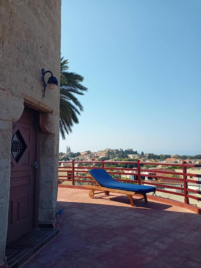 A Medieval Windmill Tower With Magnificent View Rhodes City Kültér fotó